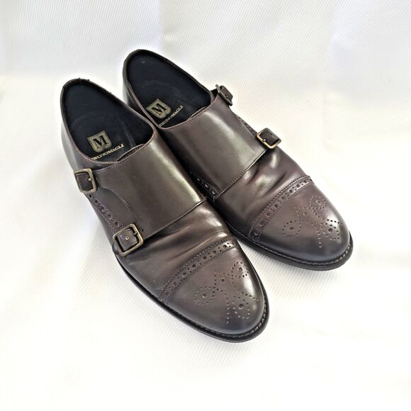 👞 Bruno Magli Alfanzo Shoes – Men's 11M – Dark Brown Monk Strap – Italy Leather - Picture 2 of 11